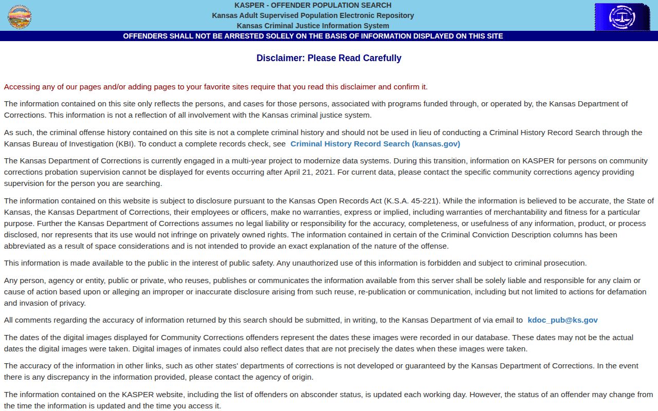 KASPER Montgomery County released inmate offender search