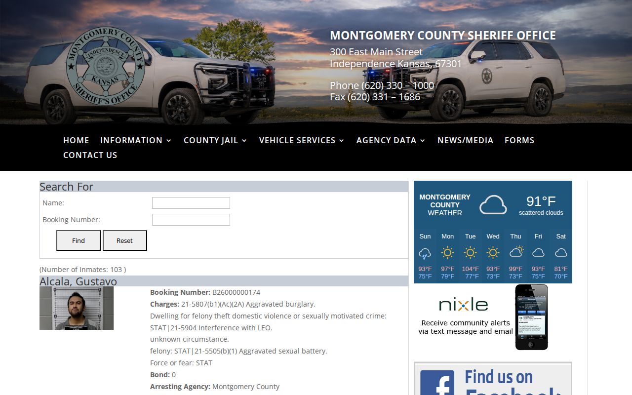 Montgomery County released inmate search compared with current jail roster